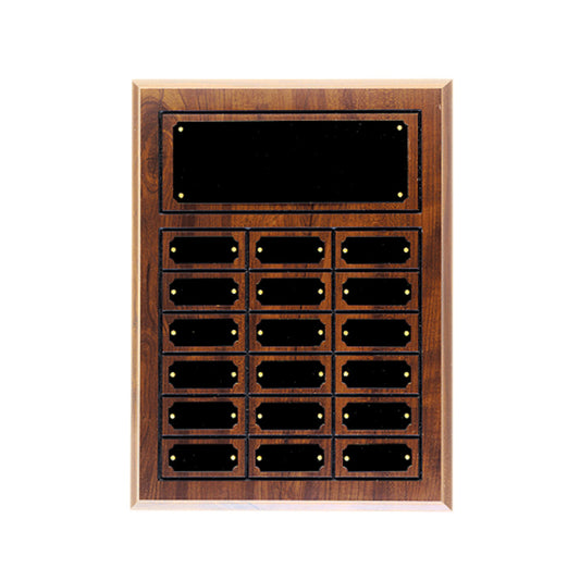 12 Plate Cherry Finish Grooved Perpetual Plaque
