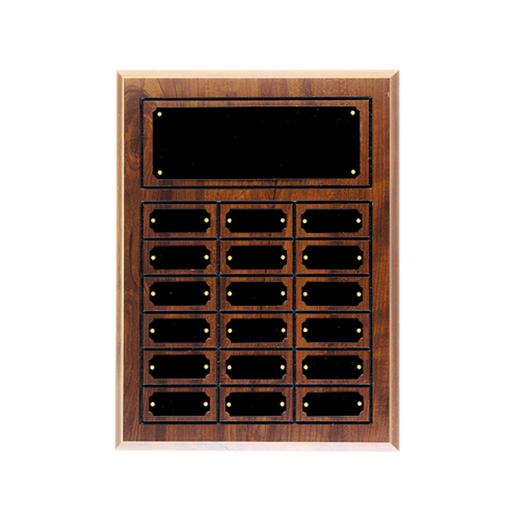 12 Plate Cherry Finish Grooved Perpetual Plaque