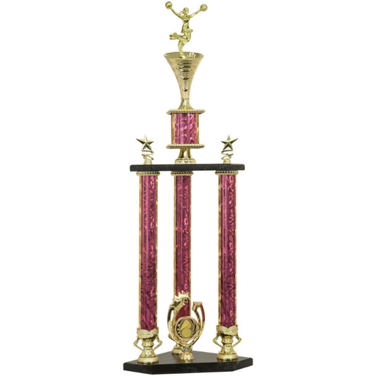 3 Post Pink Cheer Trophy (32 1/2")