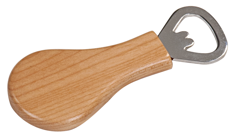 Magnetic Pear-Shaped Bottle Opener Maple