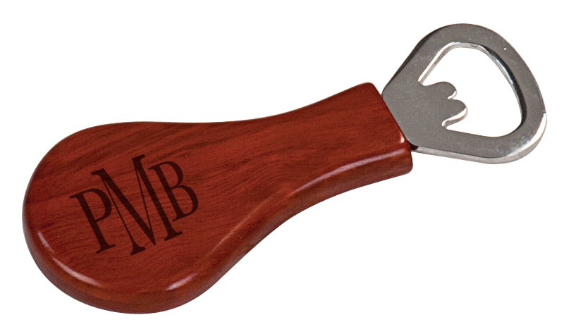 Magnetic Pear-Shaped Bottle Opener Rosewood