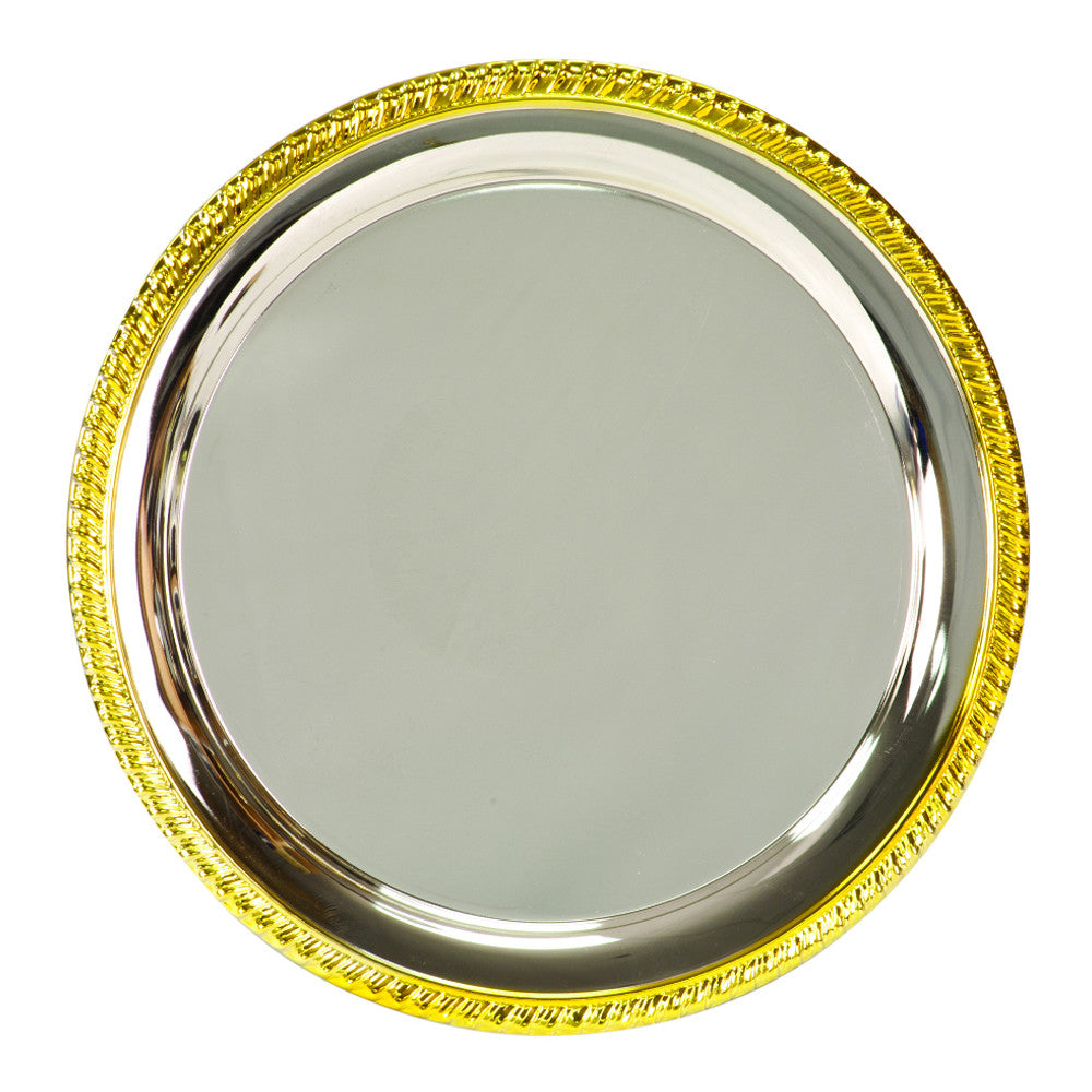 Gold-Rim Silver Plated Tray
