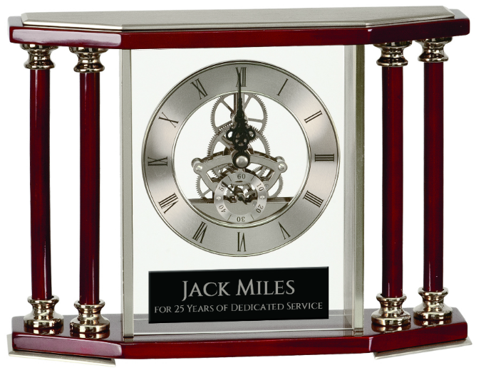 Executive Silver & Rosewood Piano Finish Clock