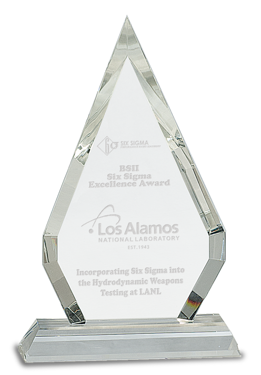 Crystal Diamond on Clear Pedestal Base Award 7"