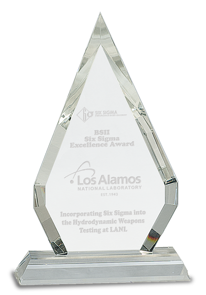 Crystal Diamond on Clear Pedestal Base Award 7"