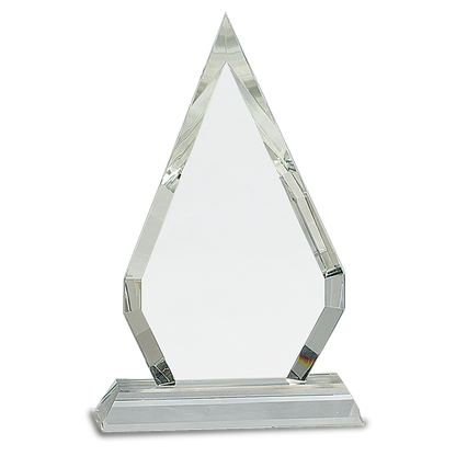 Crystal Diamond on Clear Pedestal Base Award 7"