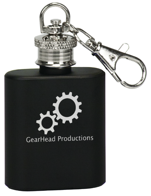 1 oz. Matte Black Stainless Steel Flask Keychain