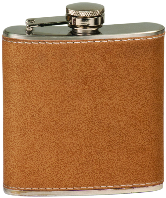 6oz  Stainless Steel Flask leather