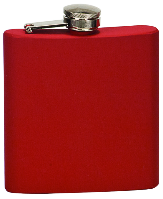 6oz  Stainless Steel Flask matte red