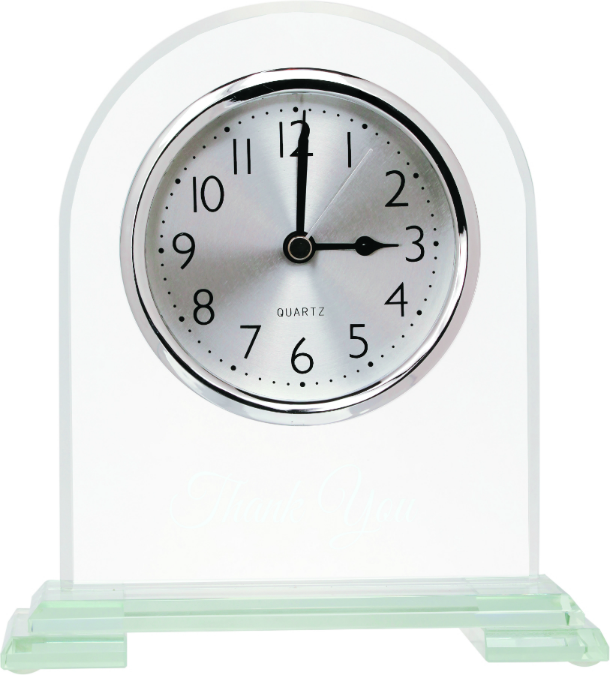 Clipped Corners Glass Clock