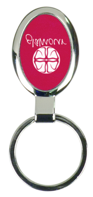 Large Red Oval Keychain