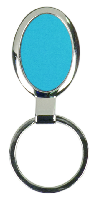 Large Blue Oval Keychain