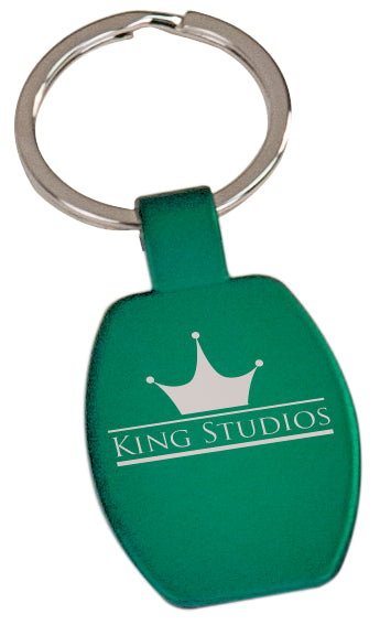 Rectangular Metal Keychain green