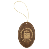 Leatherette Oval Ornament with Gold String