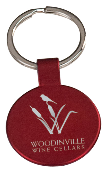 Round Metal Keychain red