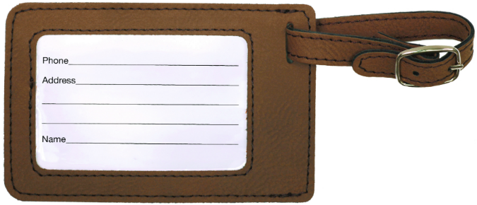 Leather Luggage Tag  (Light/Dark Brown)