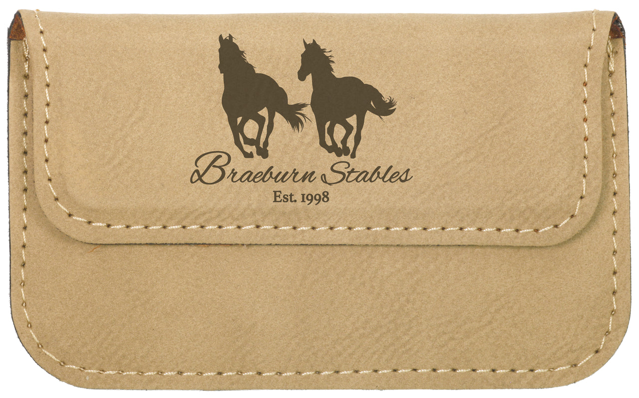 Soft Light Brown Leather Business Card Holder