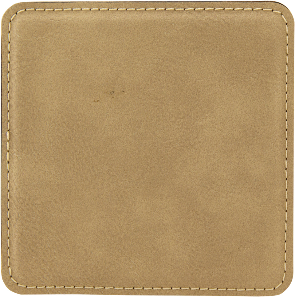 Light Brown Square Leatherette Coaster