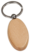 Maple Finish Oval Keychain