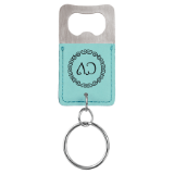 Rectangle Leatherette Bottle Opener Keychain