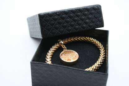 Rope Bracelet With Charm Rose Gold