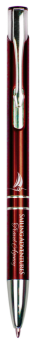 Gloss Burgundy Pen with Silver Trim