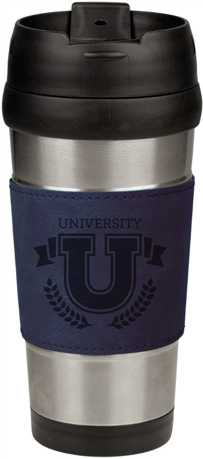 Leatherette Stainless Steel Travel Mug