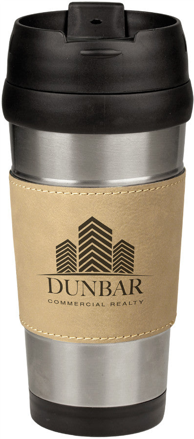 Leatherette Stainless Steel Travel Mug