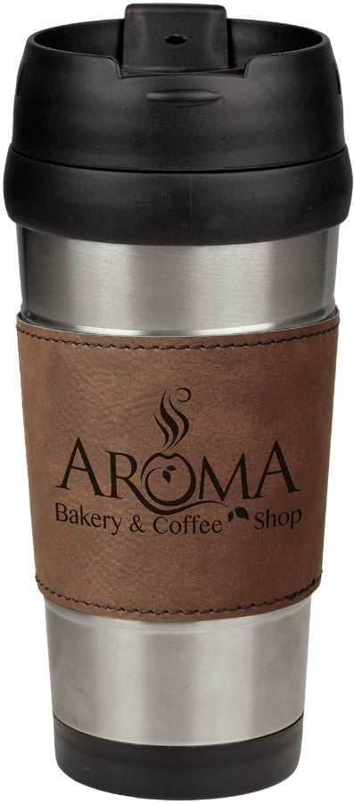 Leatherette Stainless Steel Travel Mug