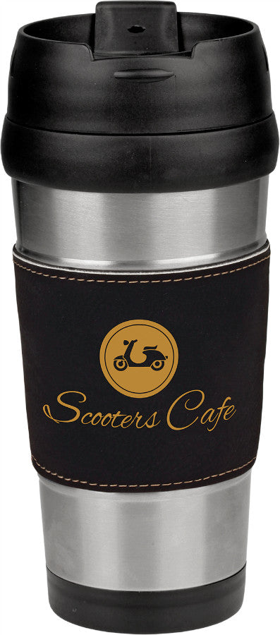 Leatherette Stainless Steel Travel Mug