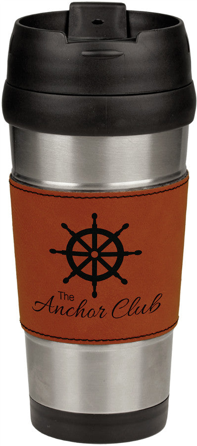 Leatherette Stainless Steel Travel Mug