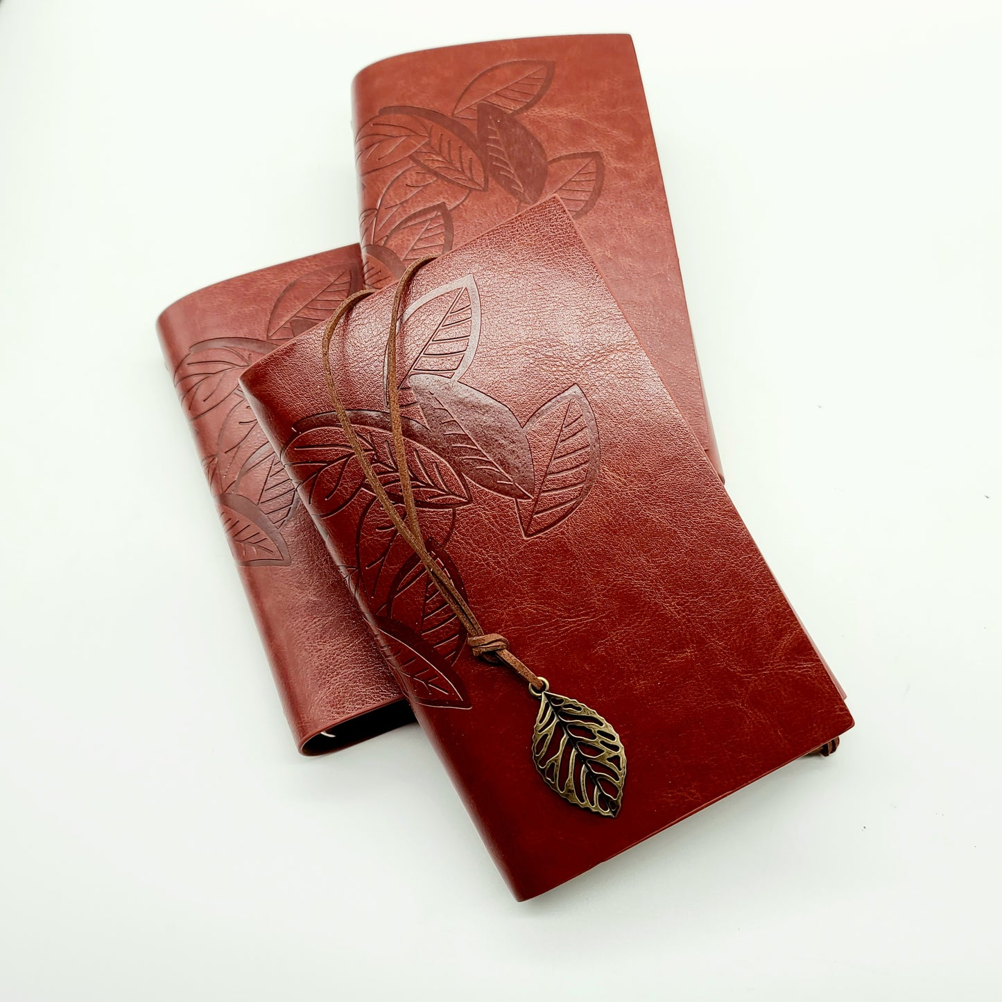 Vintage Leather Journal with Charm