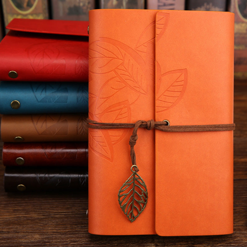 Vintage Leather Journal with Charm