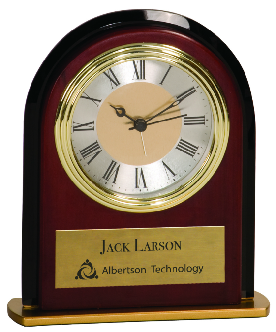 Mahogony Finish Arch Clock