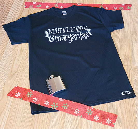 Mistletoe and Margaritas Mens Tshirt