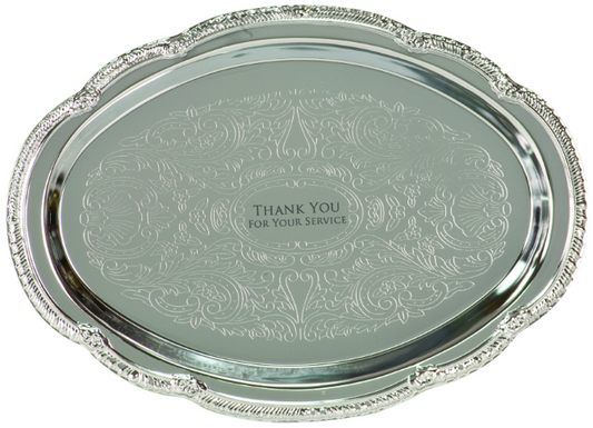 Chrome Plated Oval Tray