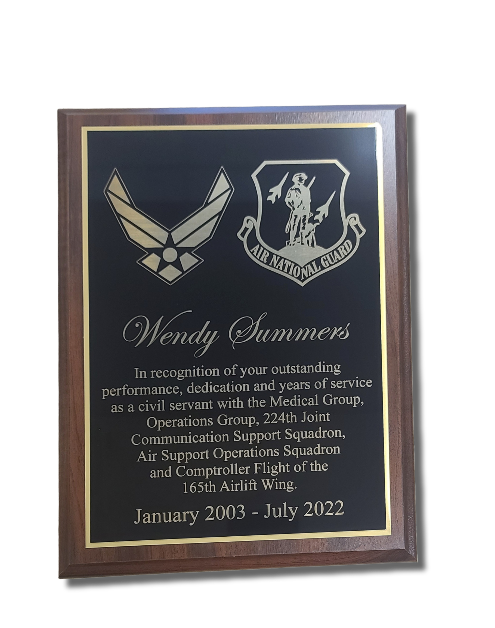 Double Plaque Inscriptions 8x10 Double Plaque Design – Exclusive Engravings, LLC