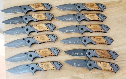 Wood Handled Pocket Knife, 4.5" x 1.25"