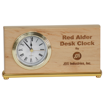Genuine Red Alder Desk Clock