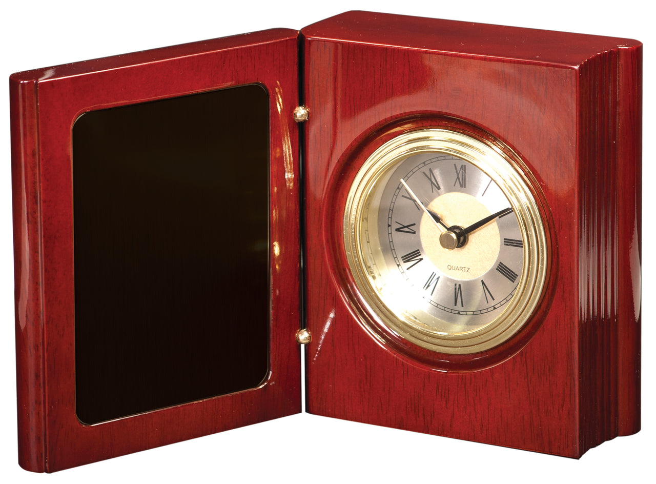 Rosewood Piano Finish Book Clock