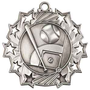 2 1/4" Baseball Ten Star Medal