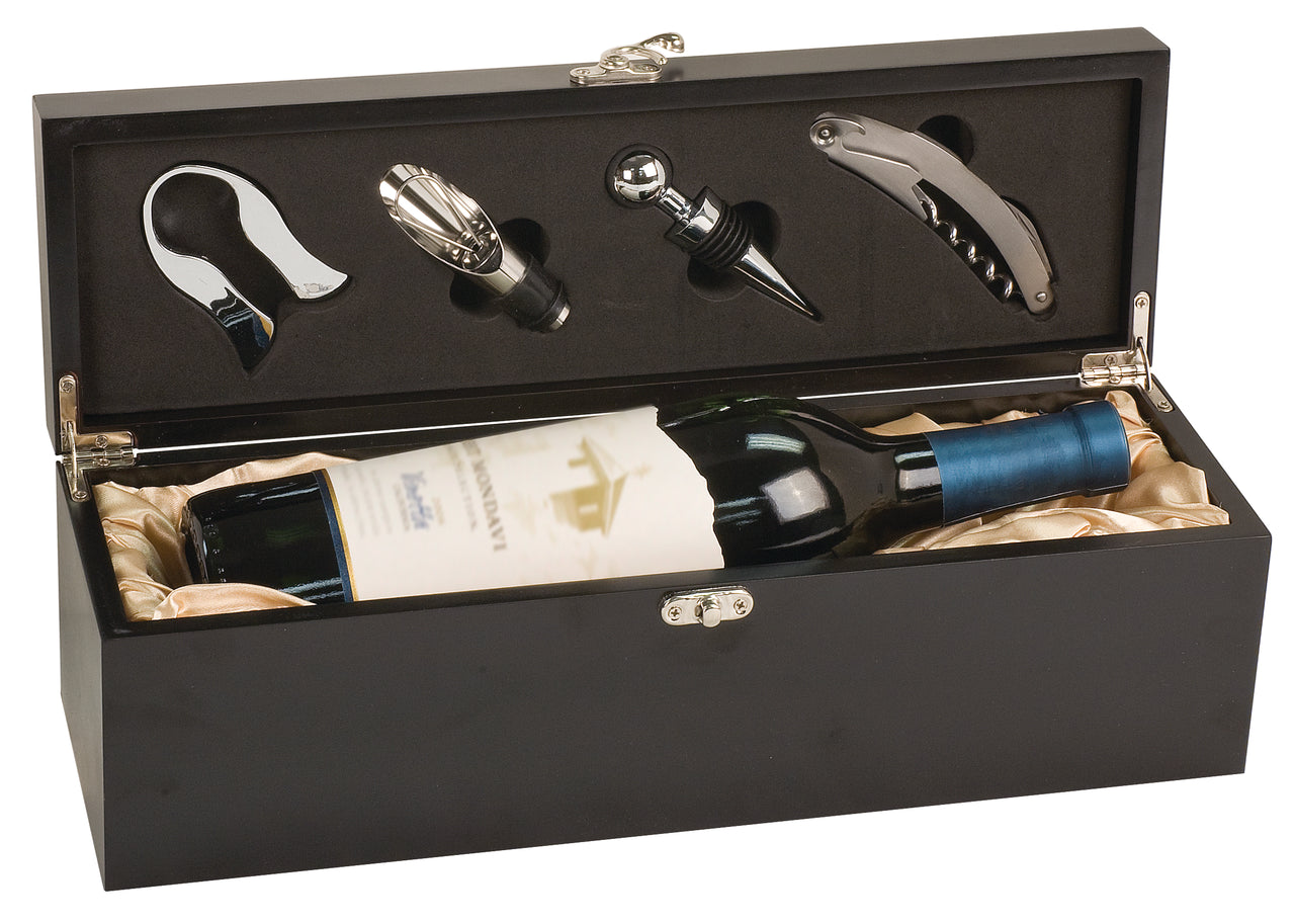 Wine Display Box With Tool Set black