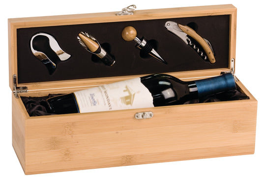 Wine Display Box With Tool Set wood