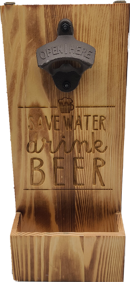 Wall Mounted Wooden Beer Opener