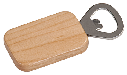 Magnetic Rectangle Bottle Opener Maple